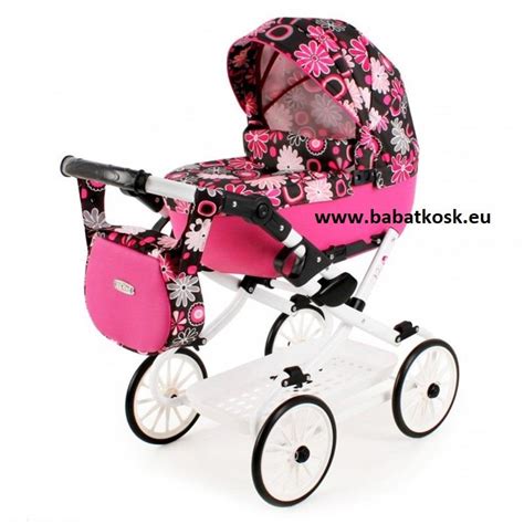 Interiér retro kočíka pre bábiky s doplnkami