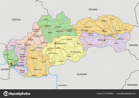 Mapa Slovenska s vyznačenými oblasťami pôsobnosti ÚPSVaR