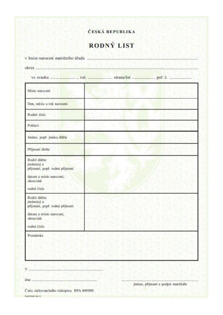 rodný list