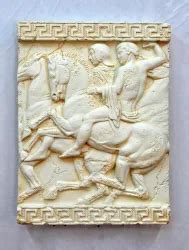 Antický reliéf zobrazujúci Oidipa a Sfingu