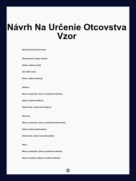 určenie otcovstva