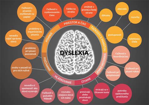 Infografika znázorňujúca štyri hlavné poruchy učenia