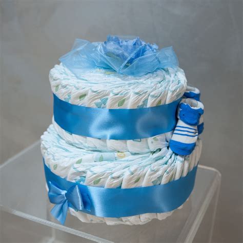 Plienková torta v tvare kočíka pre chlapčeka