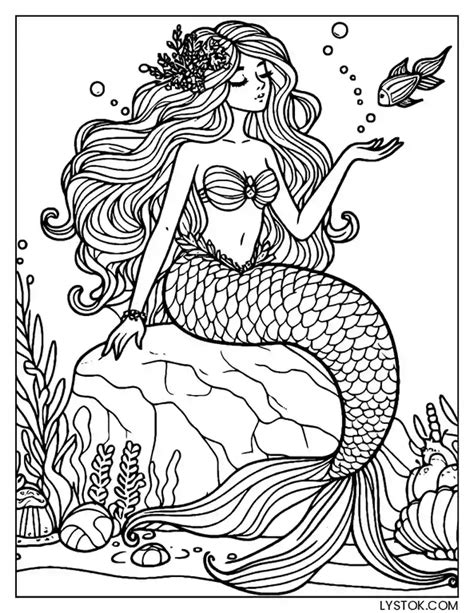 Morská panna spievajúca na útese