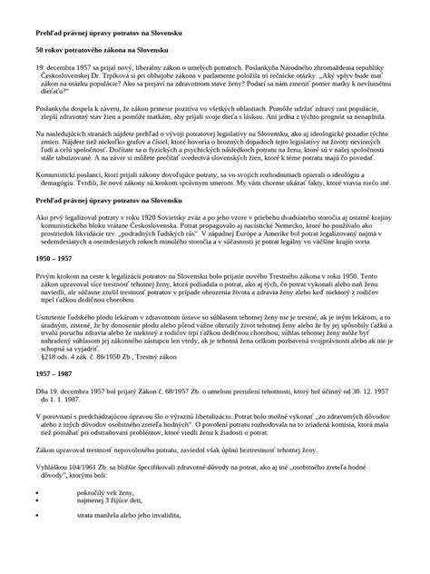 Infografika zobrazujúca časovú os legislatívy týkajúcej sa potratov na Slovensku