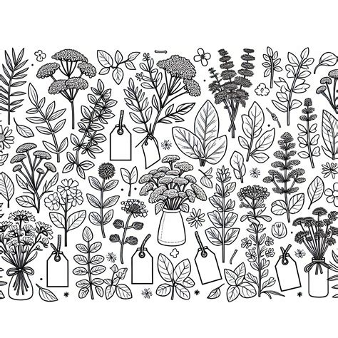 Ilustrácia znázorňujúca rôzne bylinky