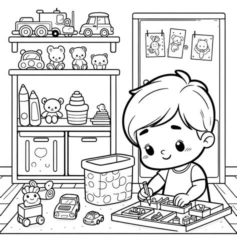 dieťa si upratuje hračky