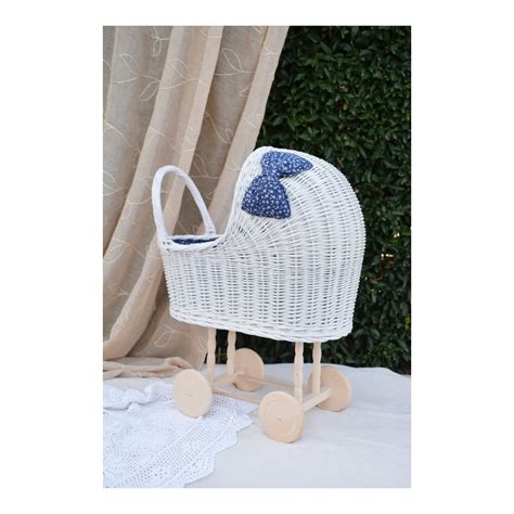 Kočík RETRO ROYS v modrej farbe s koženkovou taškou