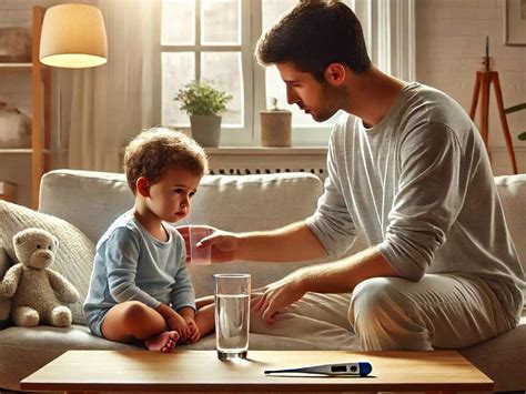 Diagram znázorňujúci príznaky dehydratácie u detí.