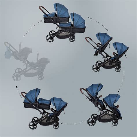 Ilustrácia rodiny s kočíkom a súrodeneckým stupienkom