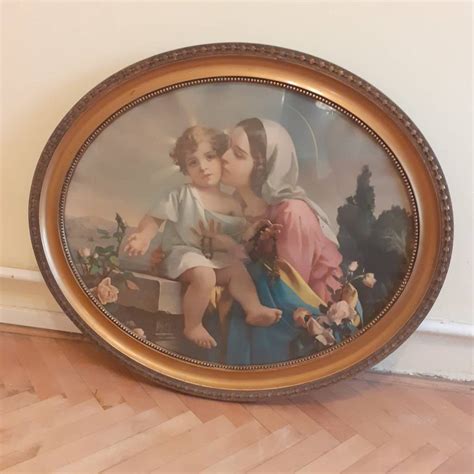 Starý obraz anjela a dieťaťa