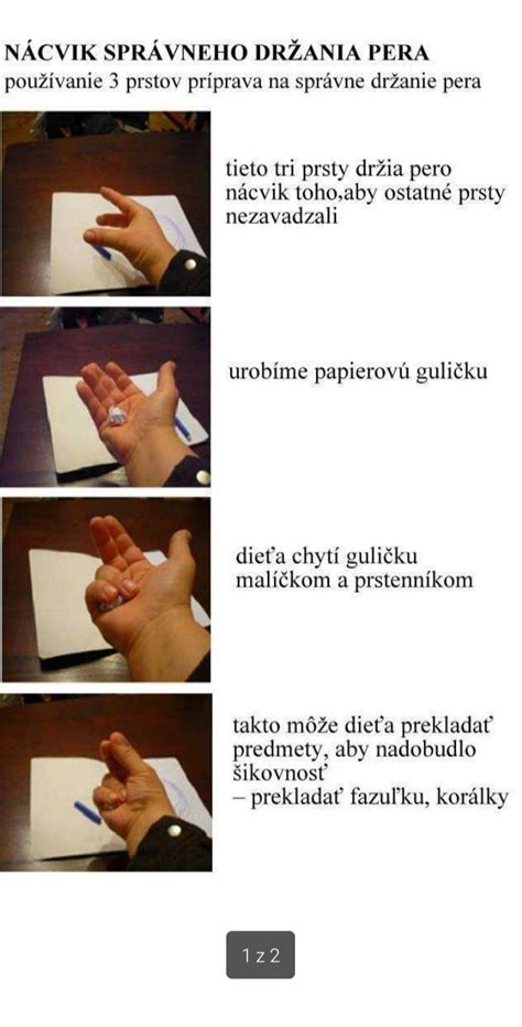 Ilustrácia správneho a nesprávneho úchopu ceruzky