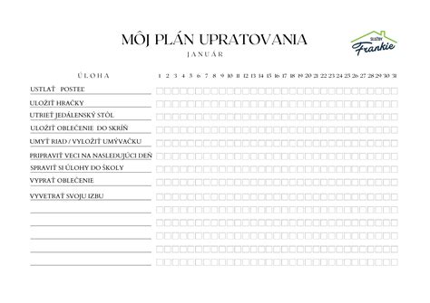 Štruktúra upratovania domácnosti