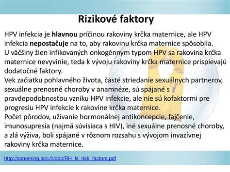Infografika znázorňujúca rizikové faktory rakoviny maternice