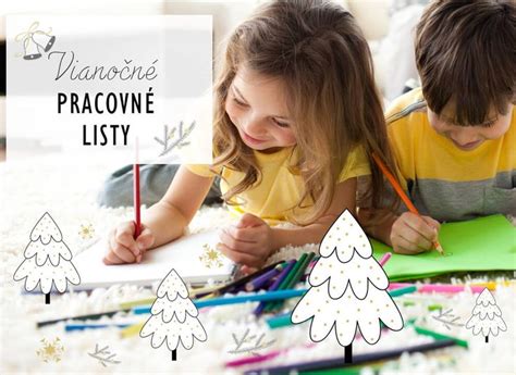 Ilustrácia detí pracujúcich na vianočných pracovných listoch