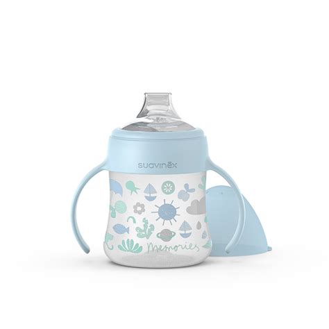 Štýlová Suavinex fľaša s fialovým kvetinovým dizajnom