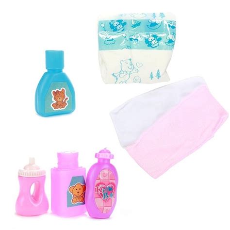 doplnky k detskému kočíku pre bábiky - taška, fľaša, plienky