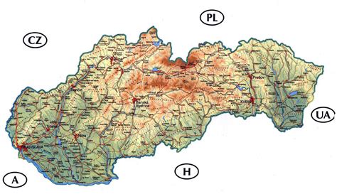 Mapa Slovenska s vyznačenými úradmi práce