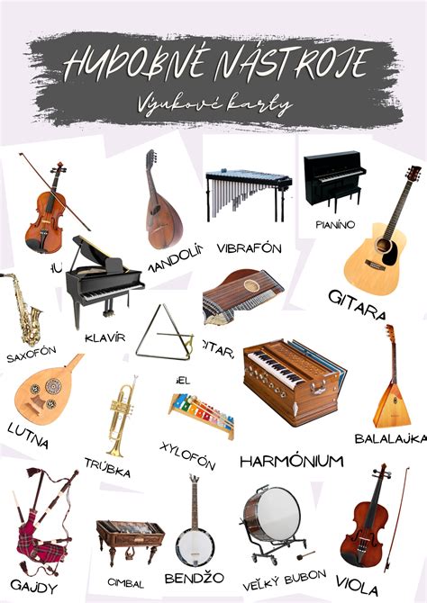 Ilustrácia zobrazujúca hudobné nástroje a noty