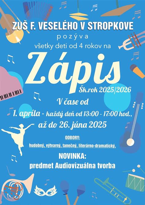 Infografika zobrazujúca rôzne umelecké odbory na ZUŠ