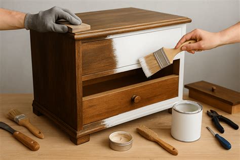 Ukážka renovovaného nábytku s použitím dekoračnej dyhy