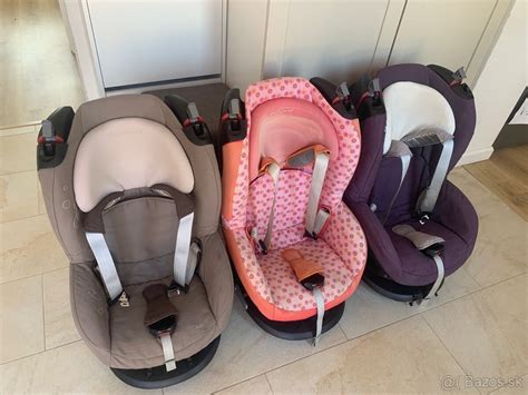 Koláž rôznych populárnych modelov detských autosedačiek s ISOFIX