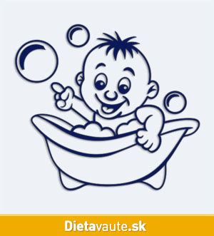 Dieťa s drevenými písmenkami vo vani