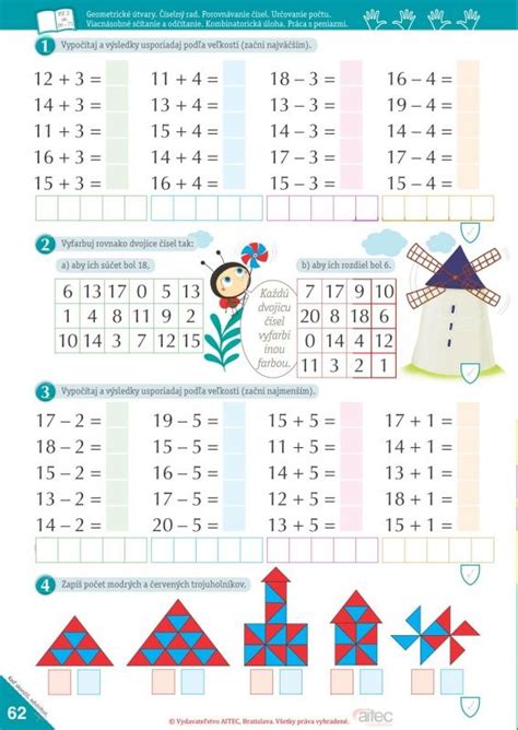 Ilustrácia detí riešiacich matematické úlohy pomocou kariet a symbolov
