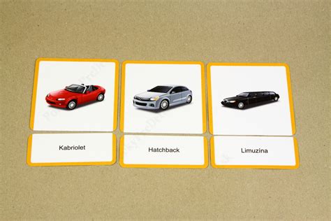 Ilustrácia Montessori 3-zložkových kariet