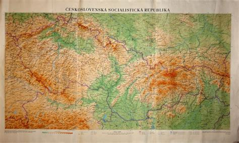 Mapa Československa s vyznačenými regiónmi