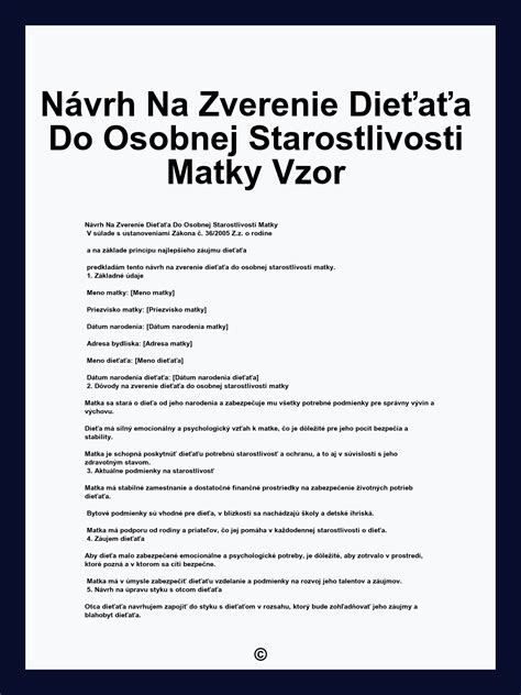 Diagram rozhodovania o osobnej starostlivosti