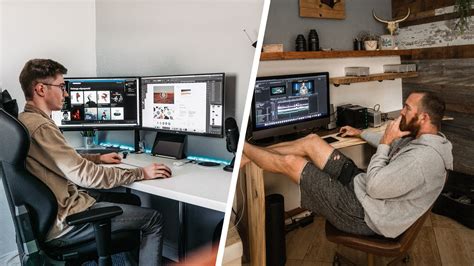 Človek sediaci na fitlopte pri práci za počítačom