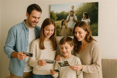 Rodina prezerajúca si fotoalbum