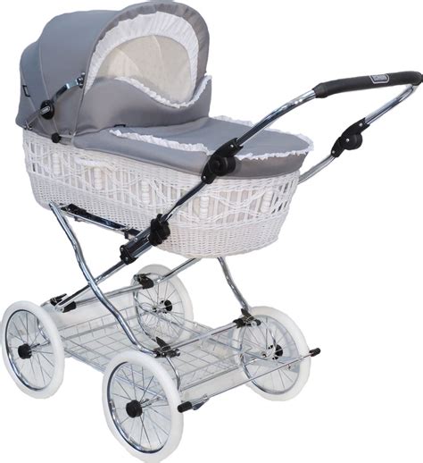 Detail drevenej rukoväte prúteného kočíka