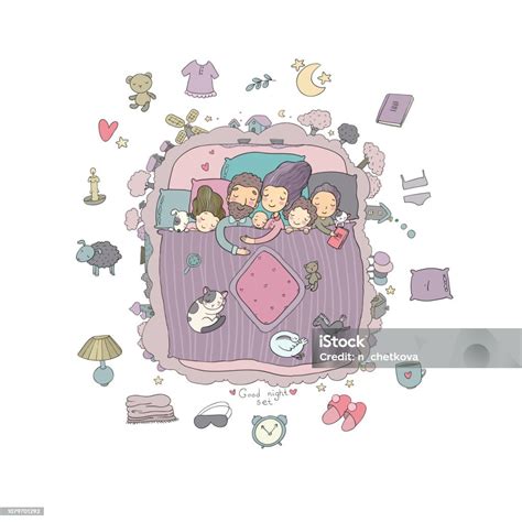 rodina spí spolu v posteli