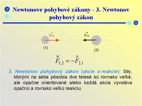 Diagram znázorňujúci Newtonove tri zákony pohybu