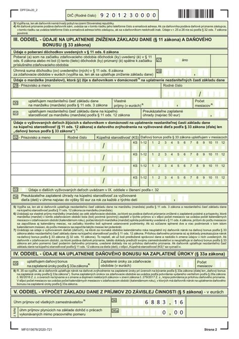 Formulár daňového priznania