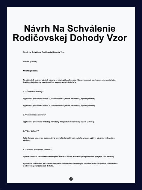 Grafické znázornenie právnych krokov pri zmene rodičovskej dohody