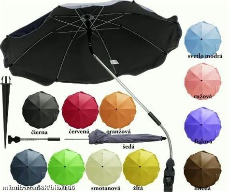 Diagram rôznych typov držiakov na slnečník na kočík