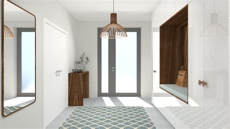 Priestranná chodba s odloženým kočíkom